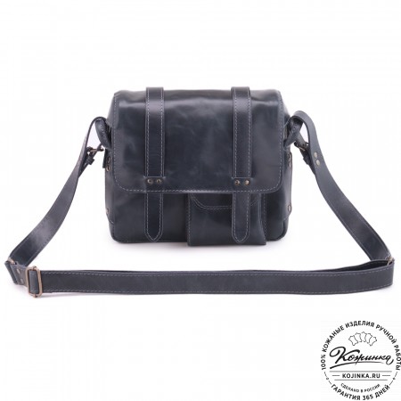  Кожаная сумка "Фрея" (темно-синий) 